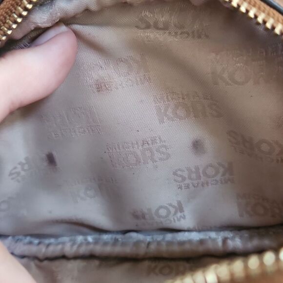 Michael Kors Brown Pebbled Leather Cosmetic Makeup Case Bag - Picture 6 of 7
